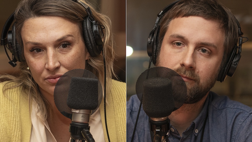 Judith Fetzer et Blaise Rémillard au micro de Catherine Perrin.