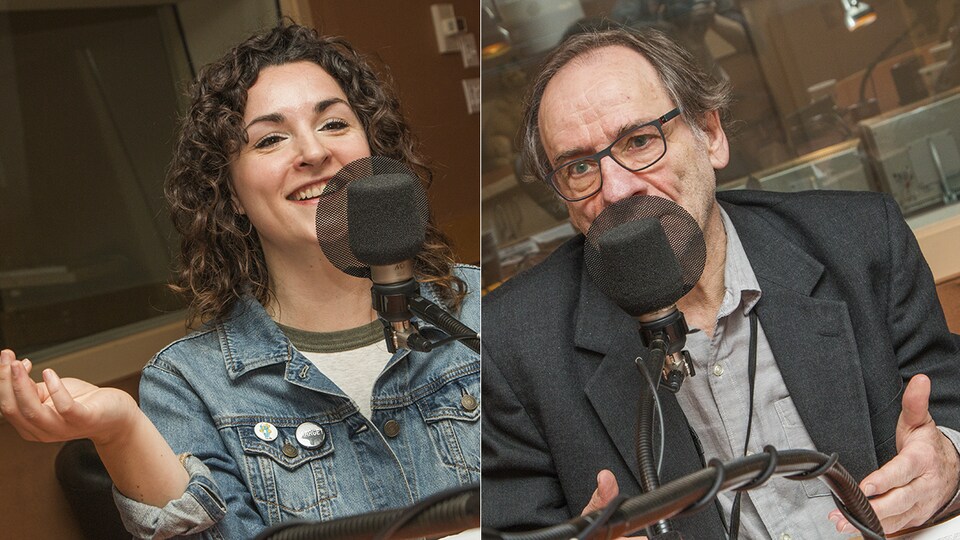 Marilyse Hamelin et Yvon Rivard au micro de Catherine Perrin
