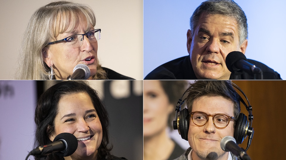 Véronique Rivest, Patrick Duguay, Manuela Teixeira et Alexandre Laquerre au Salon du livre de l'Outaouais.