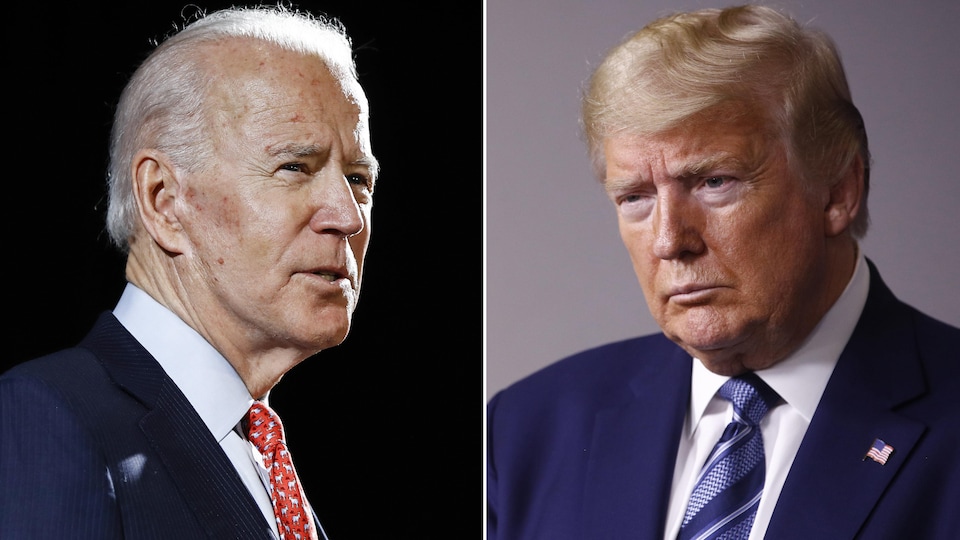 Montage photo de Joe Biden et de Donald Trump.