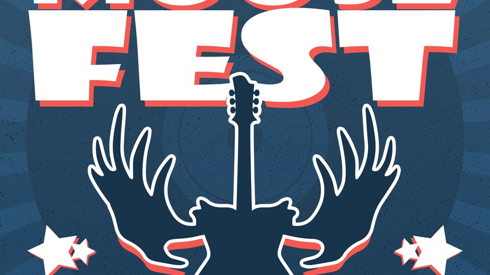 Affiche pour le festival de musique, MooseFest, qui débutera le 6 août dans le village de Bellevue, située au nord-est de Saskatoon. 