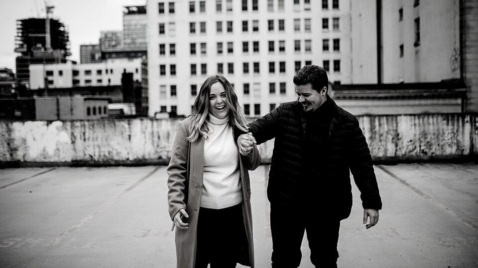 Jessica Debanné et son fiancé à Vancouver.