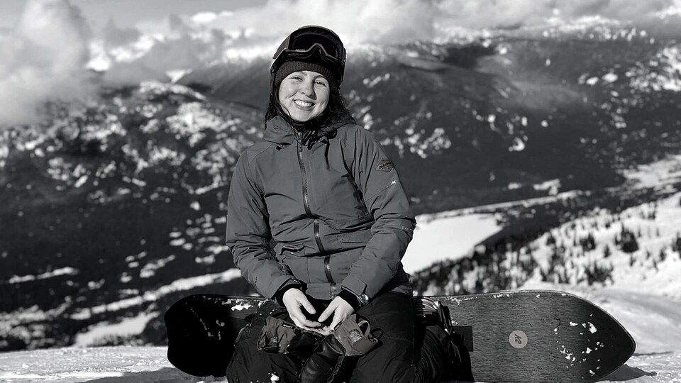 Marie-Andrée Matte dans un paysage hivernal.
