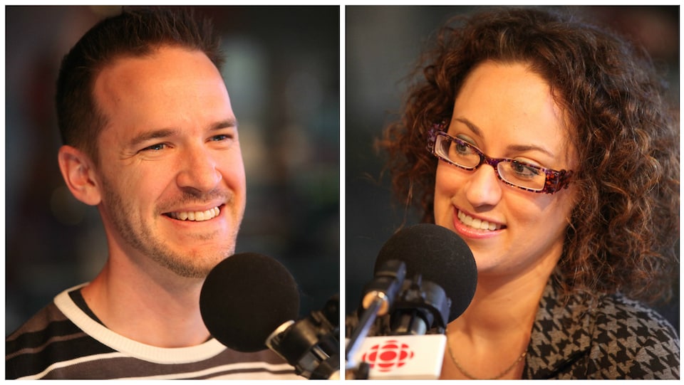 Photo de Nicolas Harton et Mélissa Lapierre , en studio