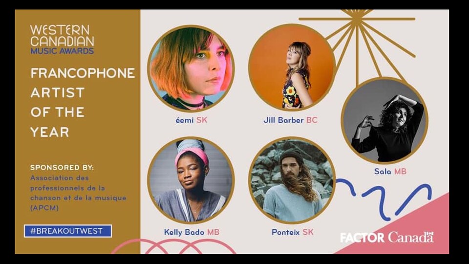 Nominations francos aux 'Western Canadian Music Awards'.