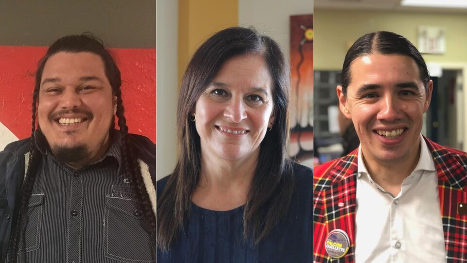 Collage du portrait des trois personnes.