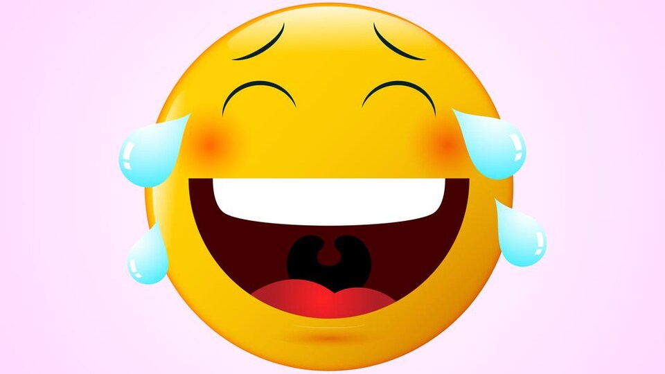 Illustration de l'émoji qui pleure de rire.