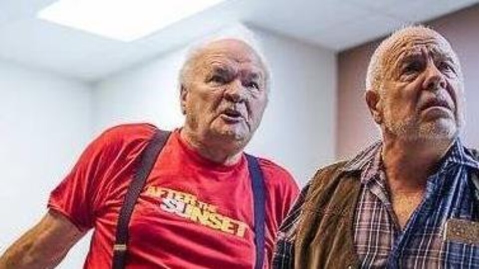 Les deux comédiens lors de répétitions