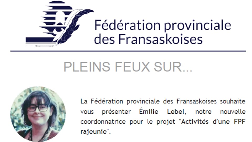 Annonce de la Fédération provinciale des Fransaskoises