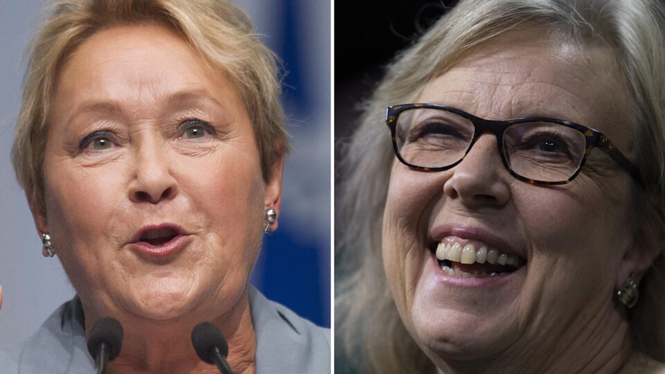 Pauline Marois et Elizabeth May.