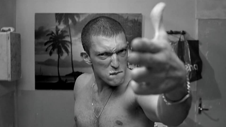 L'acteur français Vincent Cassel dans une scène du film La haine, de Mathieu Kassovitz
