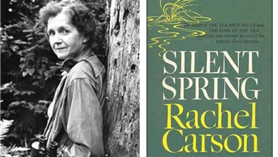 Le livre Silent Spring et son auteure.