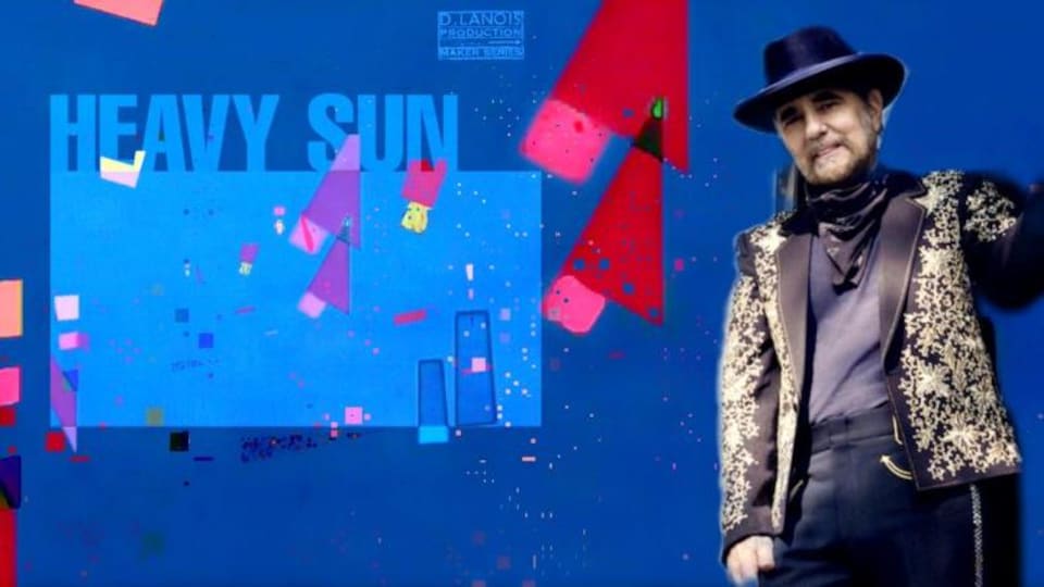 Daniel Lanois et la pochette de son album Heavy Sun.