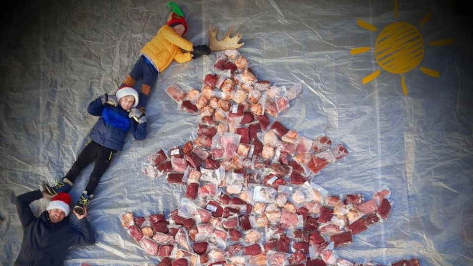 Photo des portions des viandes de bois disposées en forme de sapin.