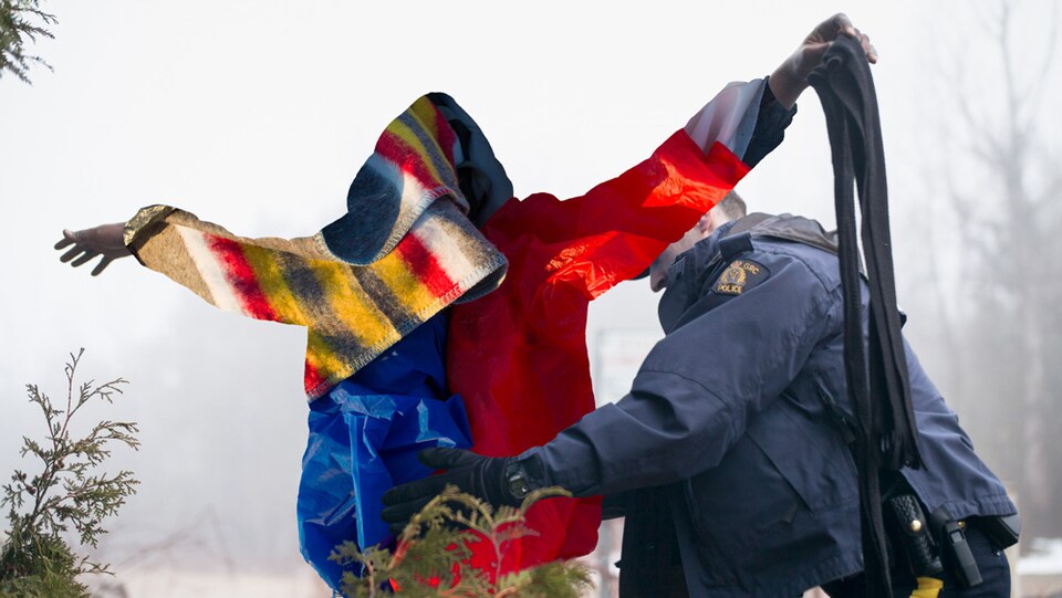 Une image faisait partie de l'oeuvre de réalité virtuelle <em>Roxham</em>