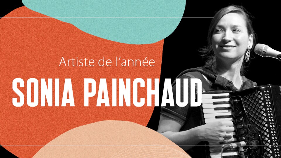 Sonia Painchaud avec un accordéon.