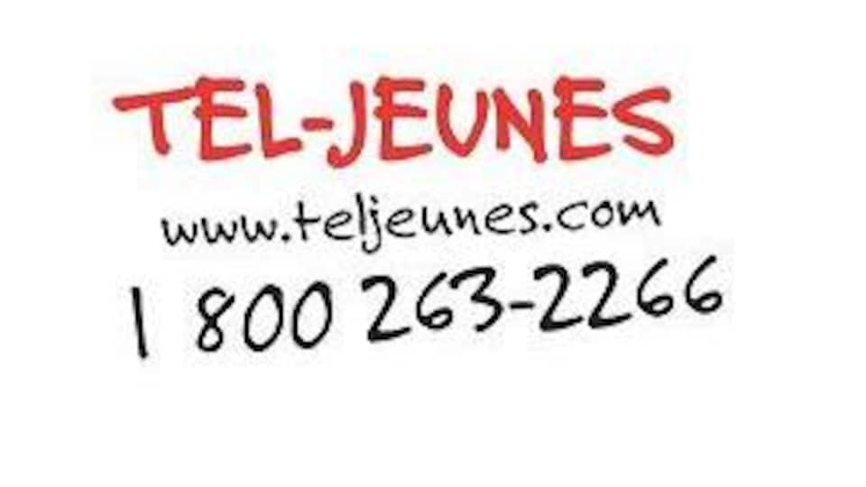 Logo et numéro de téléphone de Tel-Jeunes.
