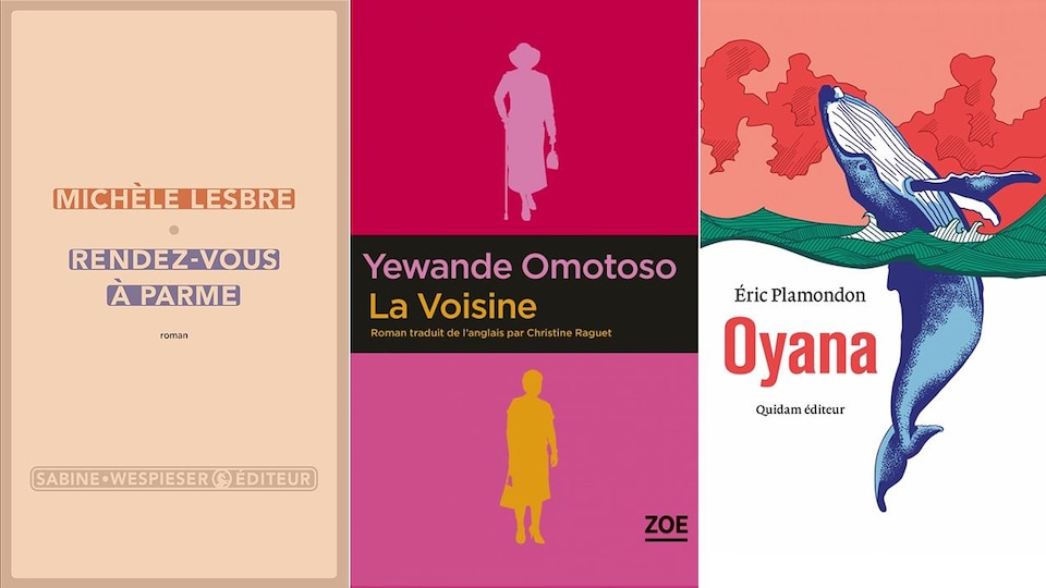 Trois couvertures de livre.