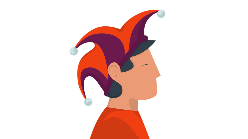 Illustration d'un bouffon vue de profil