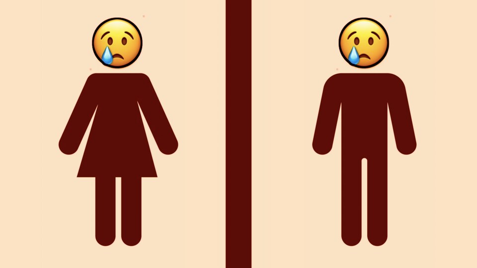 Des logos de salles de toilettes qui pleurent.