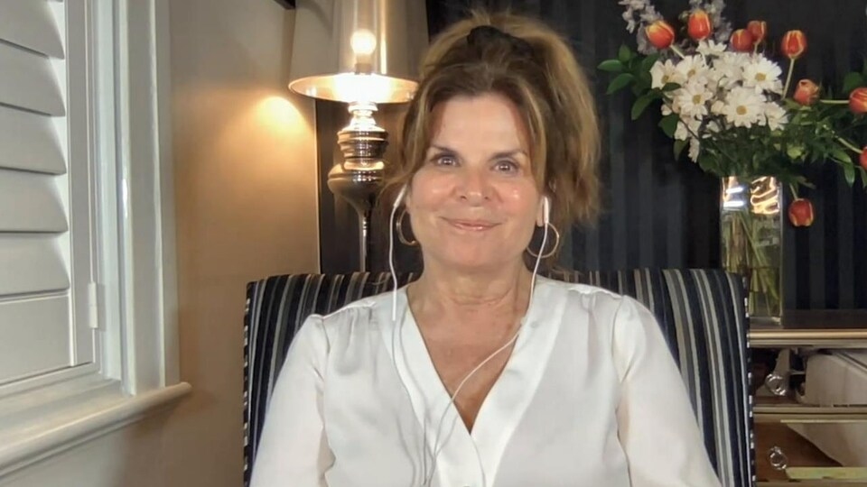 Guylaine Tremblay en vidéoconférence.