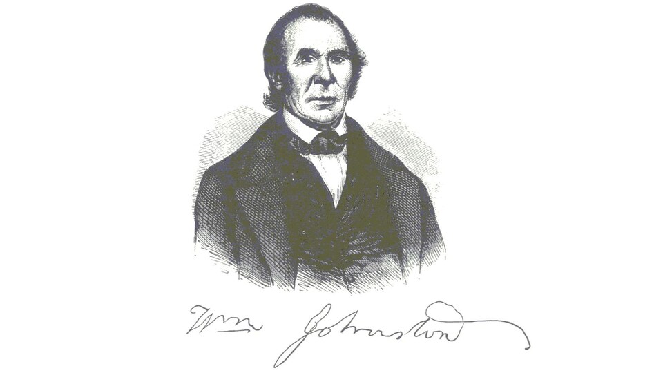 Un portrait dessiné à la main d'un homme au 19e siècle.