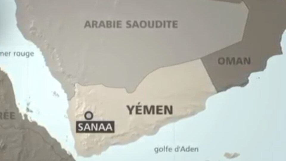 Carte du Yémen et du sud de l'Arabie saoudite