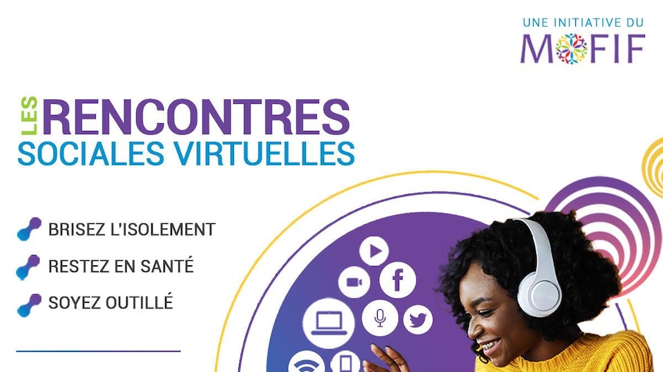 Une affiche du MOFIF qui fait la promotion de leurs rencontres virtuelles.
