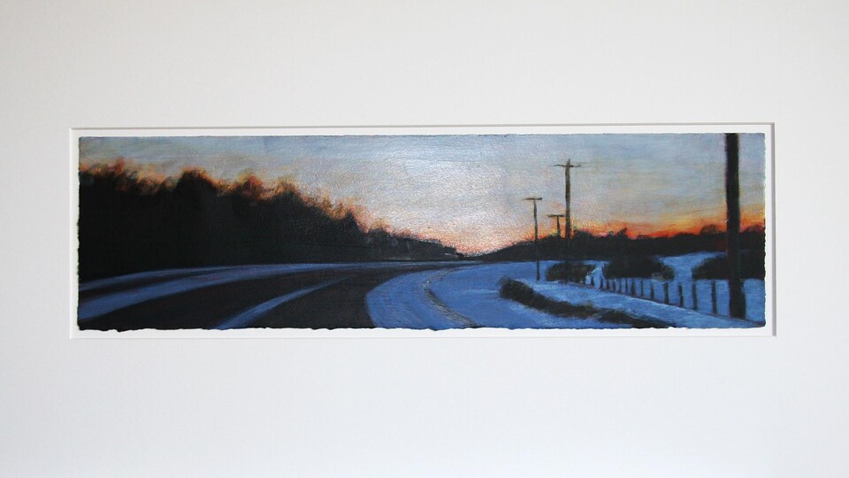 Paysage d'hiver sur toile