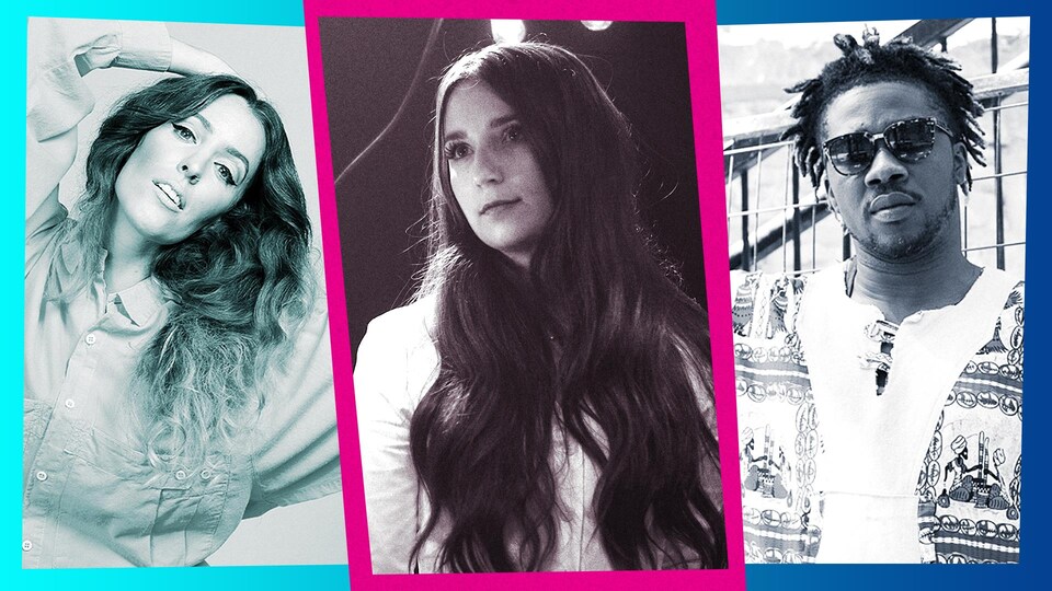 Montage photo de Marie-Clo, Céleste Lévis et Wise Atangana.
