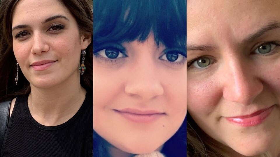 Les trois femmes sourient à la caméra.