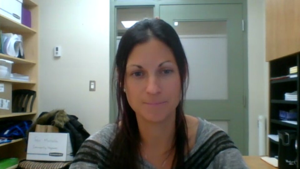 Michelle Lafortune lors d'une entrevue en vidéoconférence.