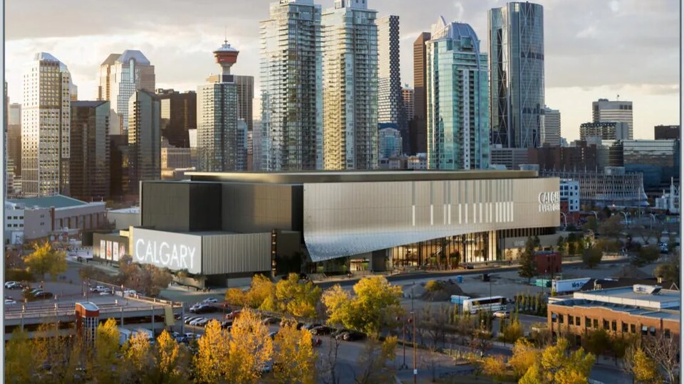 Une représentation graphique du nouvel aréna de Calgary.