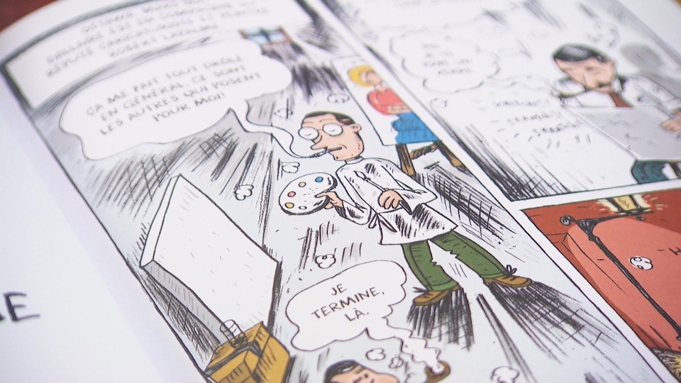 Gros plan d'une page de la bande dessinée « Un Paris pour Dallaire ».