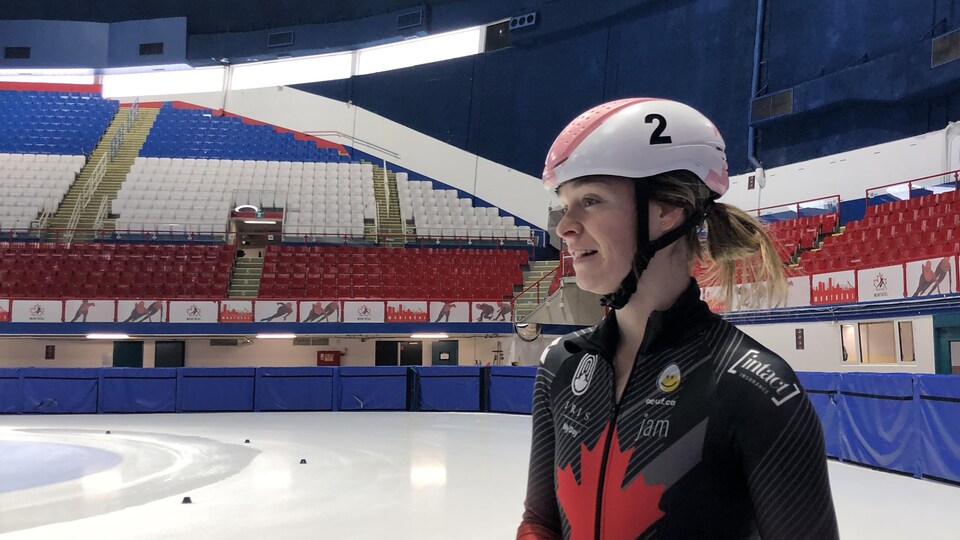 Kim Boutin sur la patinoire.