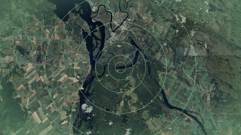 Une carte de la région de l’Île-du-Grand-Calumet, de Fort-Coulonge et et de Mansfield dans la MRC de Pontiac.