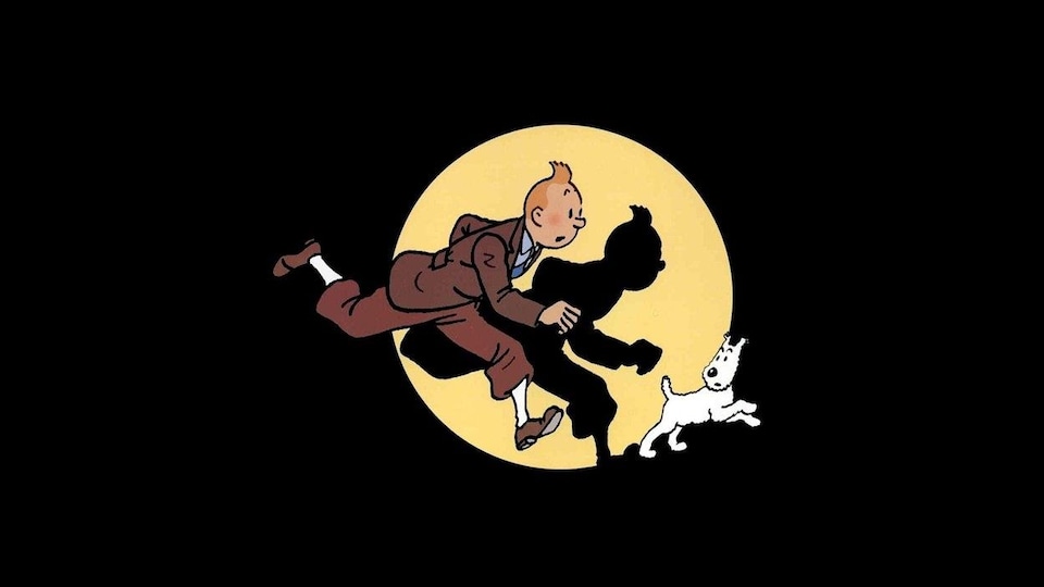 Tintin et Milou sont en train de courir.