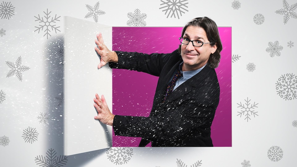 Jean-René Dufort dans une case du calendrier de l'avent.