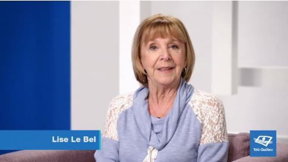 Lise Le Bel dans une capsule sur les 50 ans de Télé-Québec.