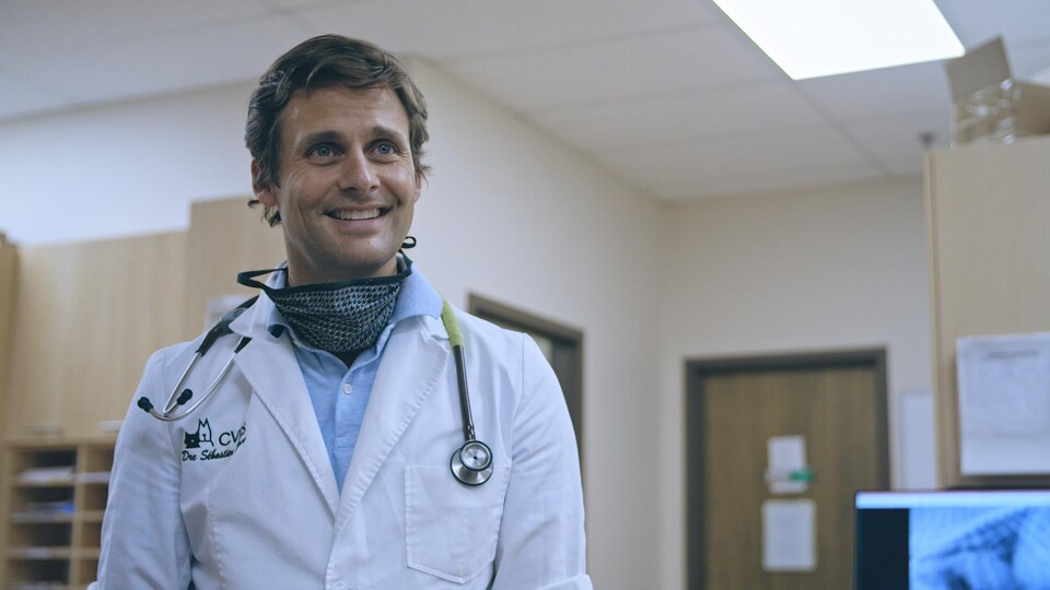 Un spécialiste dans une clinique vétérinaire.