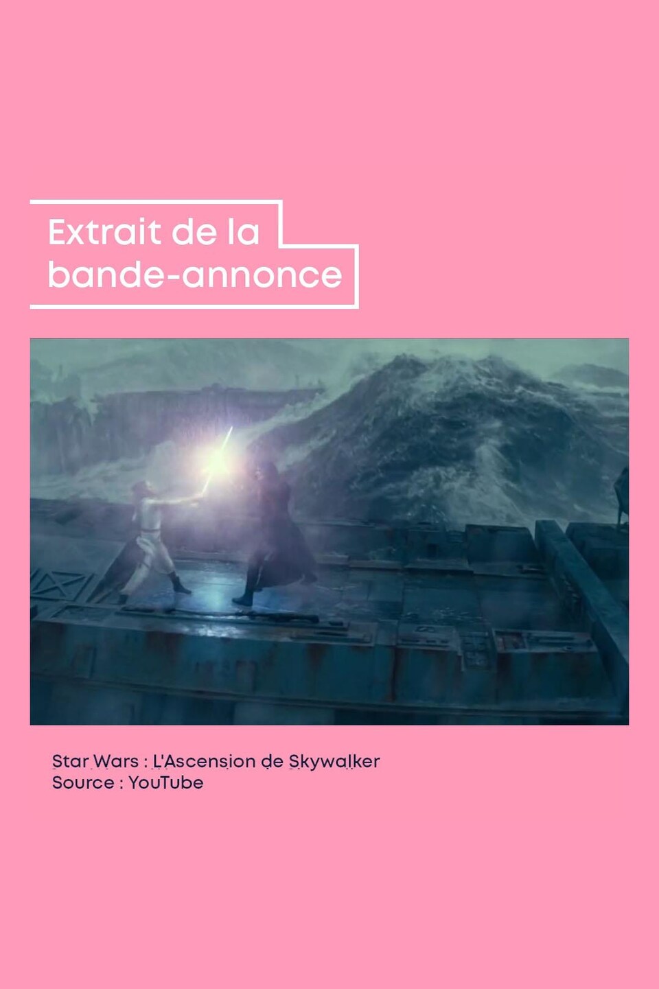 Extrait de la bande-annonce. Star Wars : L'Ascension de Skywalker. Source : YouTube.