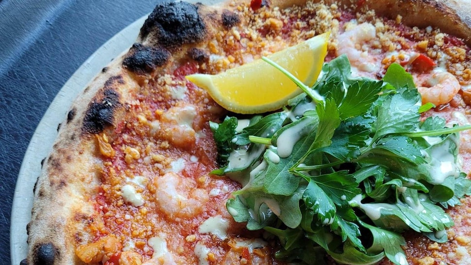 Une pizza aux crevettes