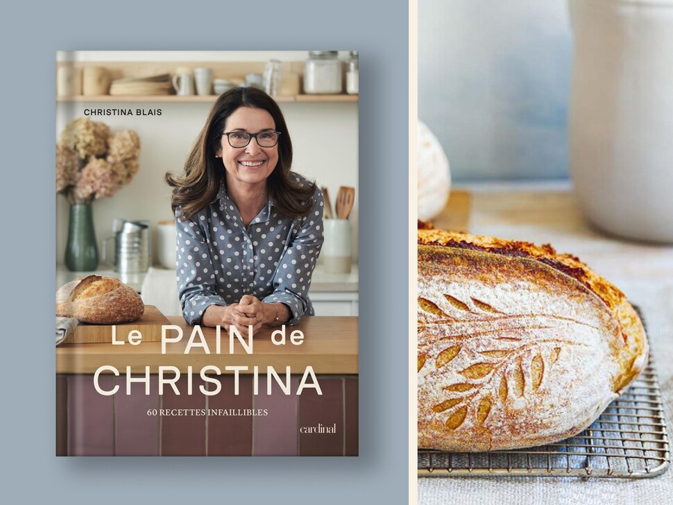 Photo montage de la couverture du livre et d'une miche de pain.