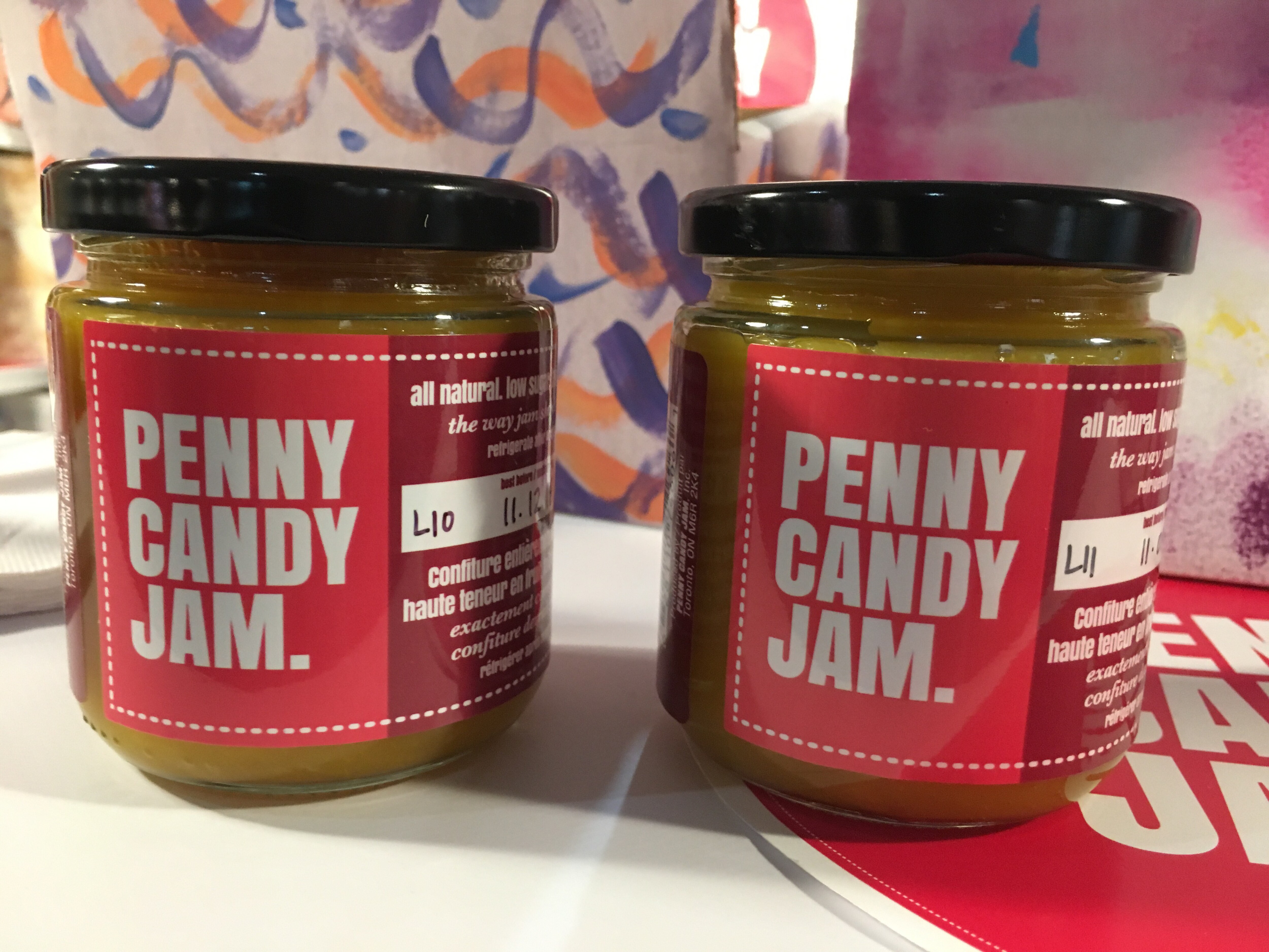 Deux pots de confiture de la marque Penny Candy Jam