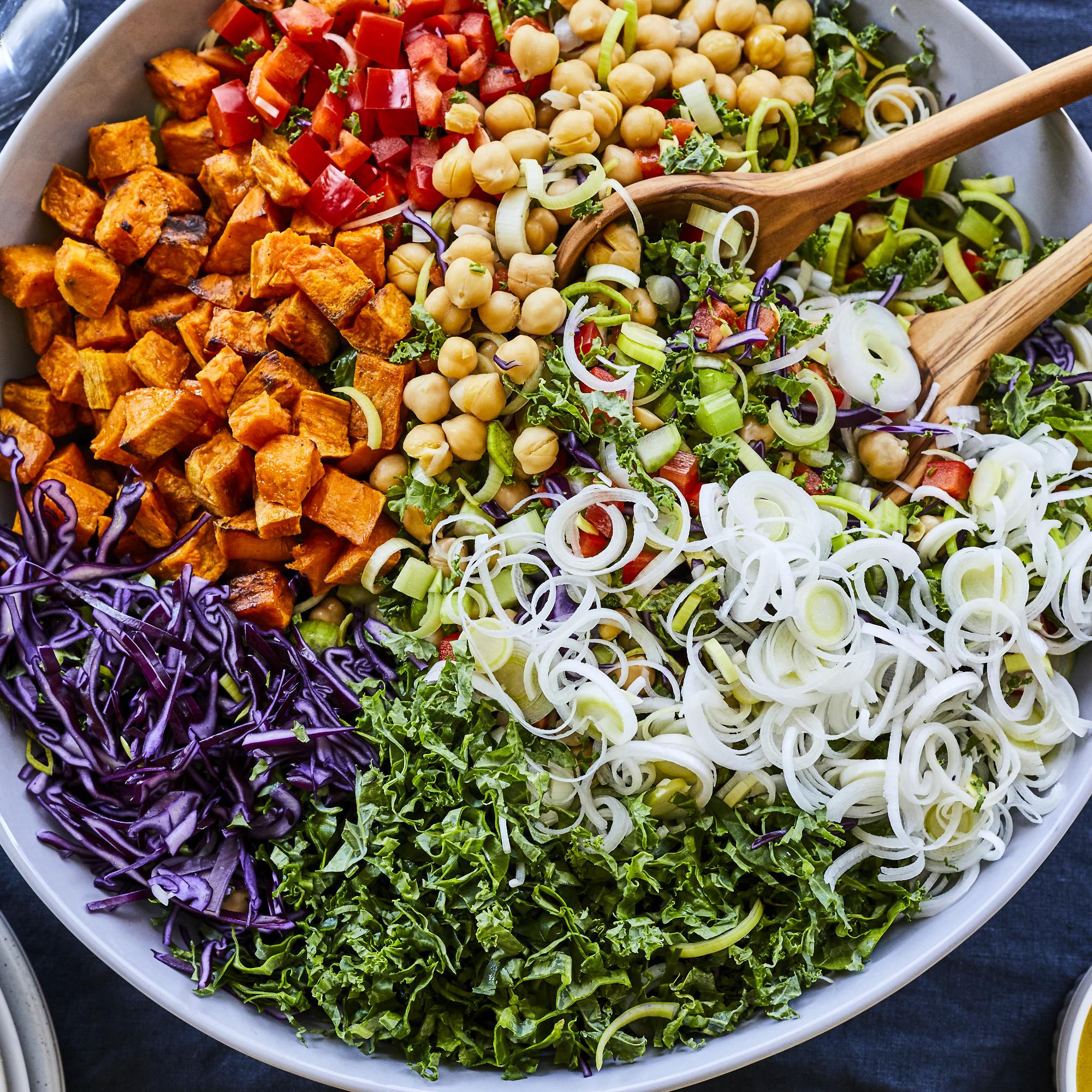 Salade multicolore au poireau