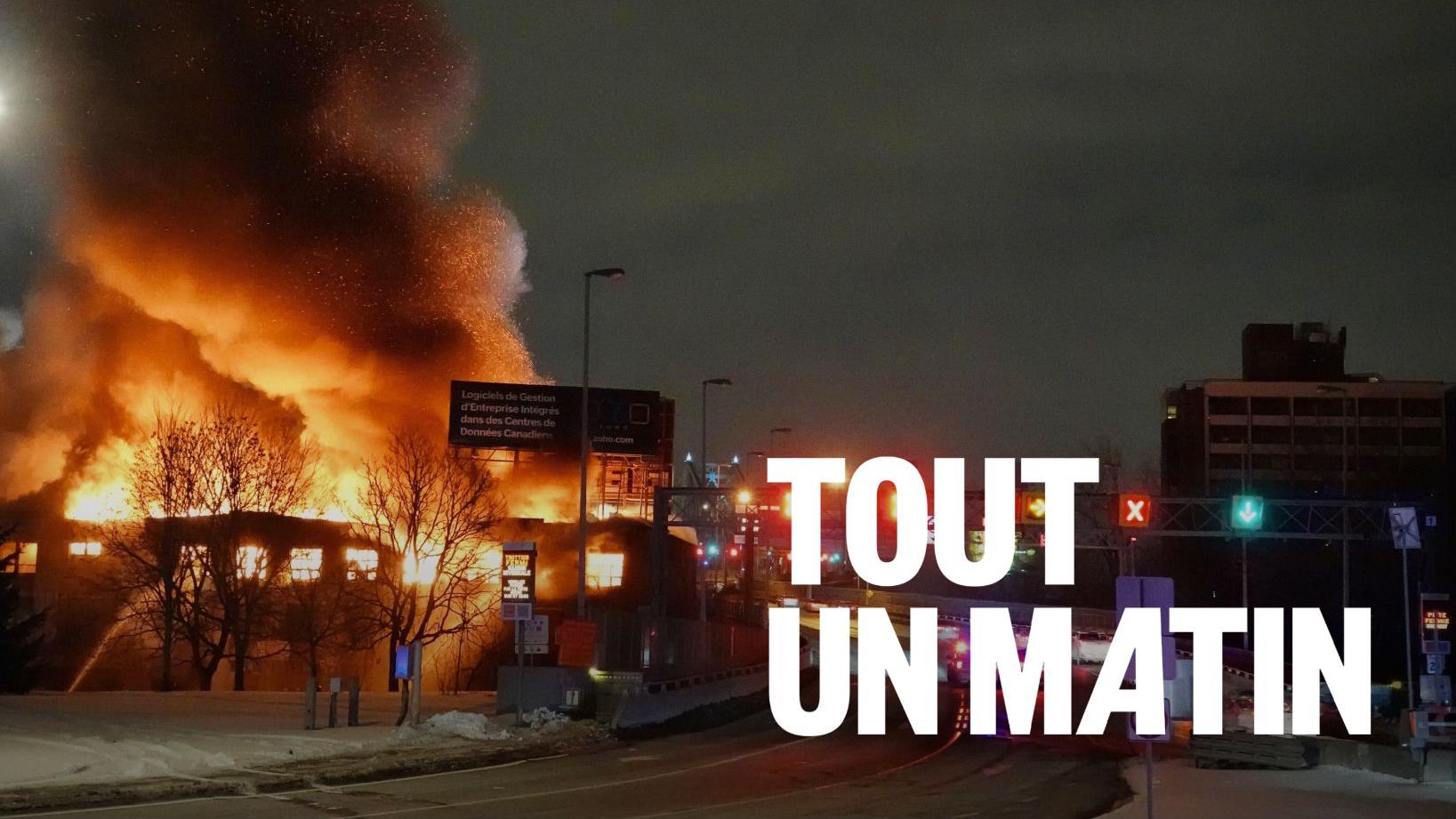Pourquoi le pont Jacques-Cartier est-il courbé? Cet immeuble (en feu) en est la cause