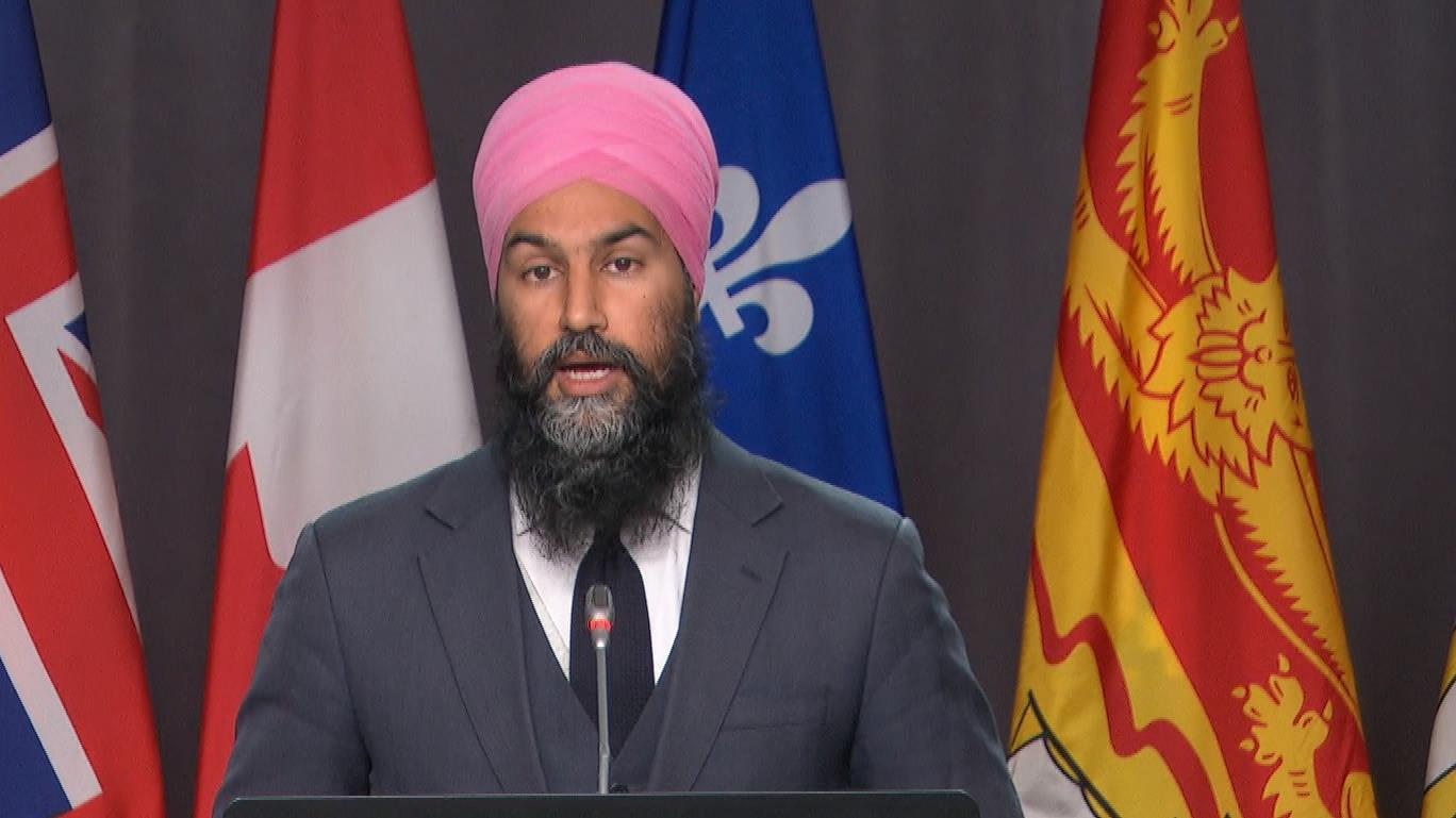 Jagmeet Singh en una conferencia de prensa en Ottawa.