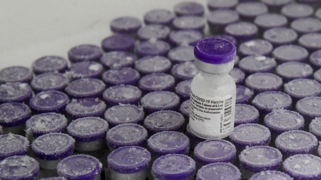 Dosis de vacunas contra el Covid-19 almacenadas en un congelador. 