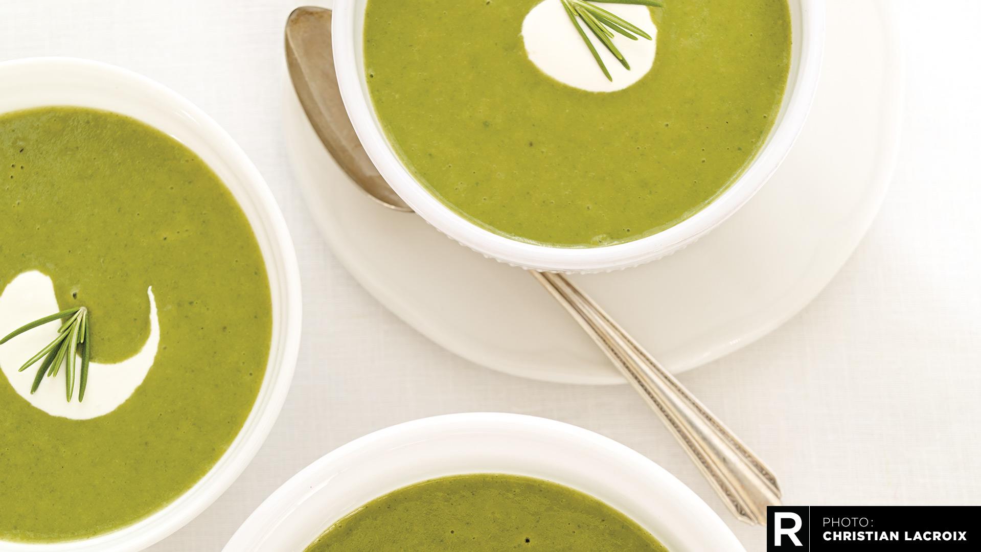 Recette de Ricardo : potage vert sapin | Radio-Canada