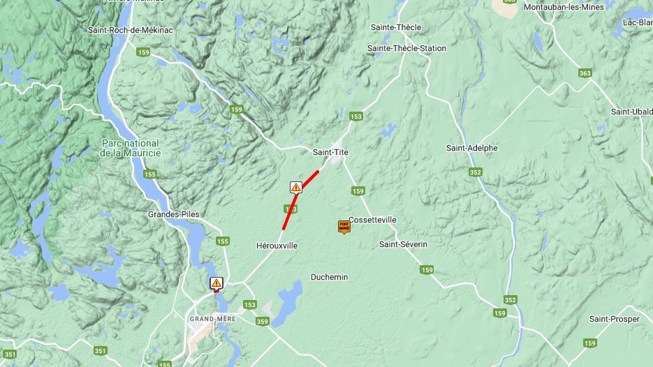 La rte 153 fermée d'urgence entre St-Tite et Hérouxville  :  L-André Bertrand, MTQ
La rte 153 fermée d'urgence entre St-Tite et Hérouxville  :  L-André Bertrand, MTQ